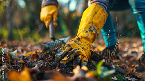 Mindful cleanup, environment cared for, purposeful action