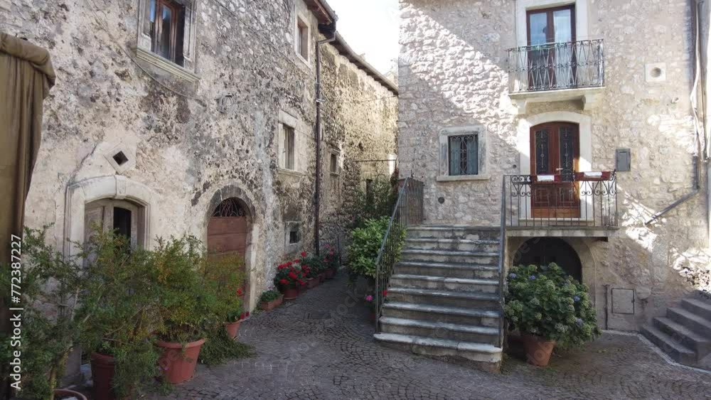 Scenic sight in the beautiful village of Castelvecchio Calvisio. Province of L'Aquila, Abruzzo, Italy. Scenic sight in the beautiful village of Castelvecchio Calvisio. Province of L'Aquila, Abruzzo, Italy.