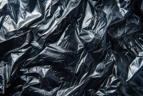 Black plastic bag texture. Abstract background for design with copy space