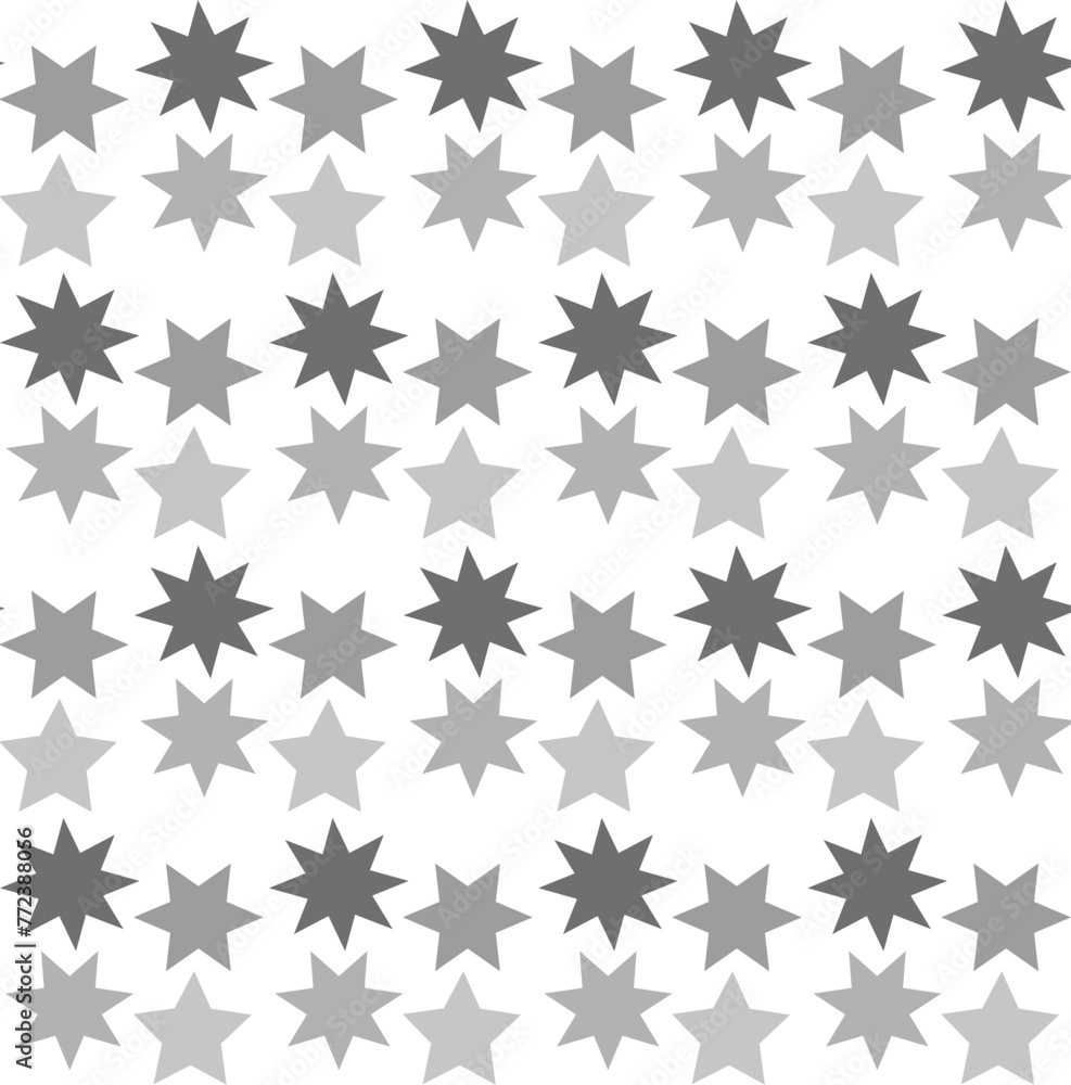 Seamless monochrome pattern in the form of gray stars on a white background Seamless monochrome pattern in the form of gray stars on a white background