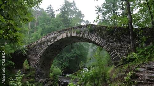 Arch Bridge Rakotzbrucke Or Devils Bridge In Kromlau