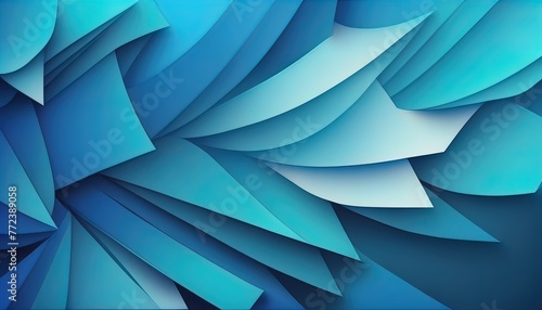 Blue background illustration with paper effect , Generate AI