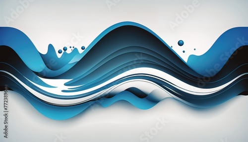 Blue wave line brush Background liquid illustration, generate AI