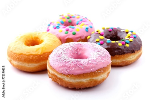donuts on isolated white background