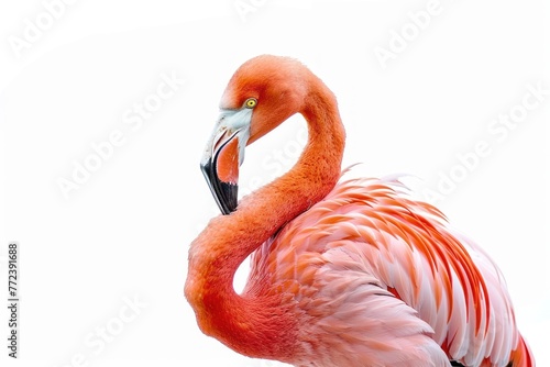 Flamingo isolated on white background
