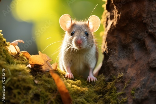 Nimble Small brown rat. Studio small wild. Generate AI © juliars