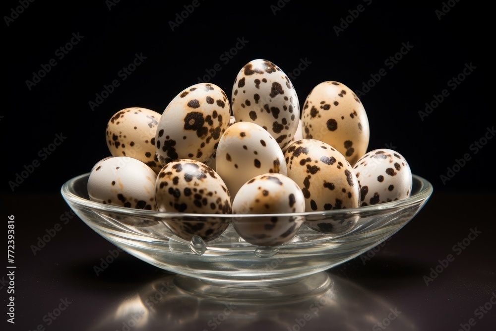 Diminutive Small quail eggs. Meal organic. Generate Ai