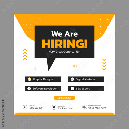 We are hiring banner and flyer design