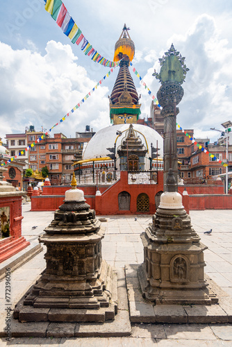 nepalese style stupa at kathmandu street