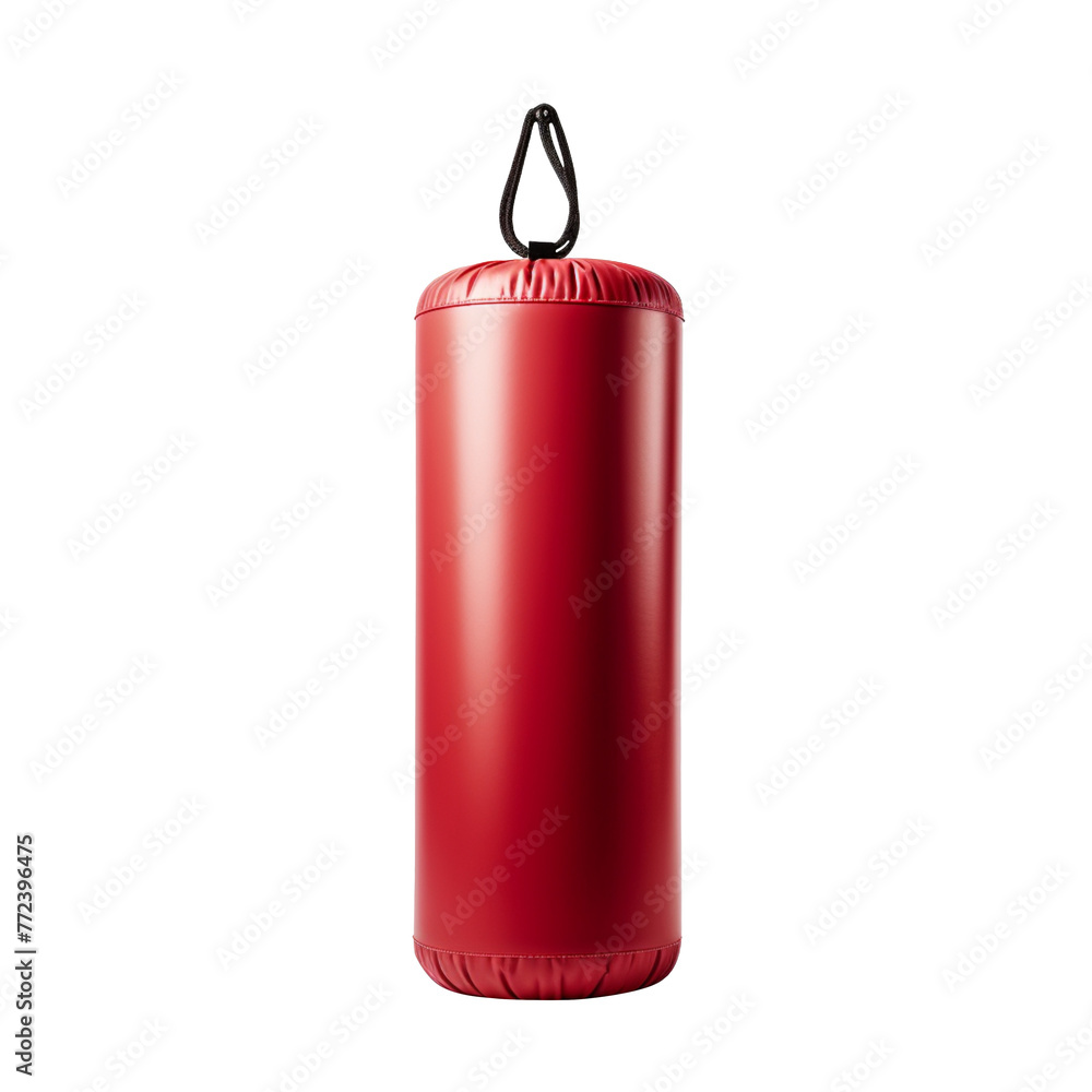Red punching bag isolated on transparent background, PNG available Red punching bag isolated on transparent background, PNG available