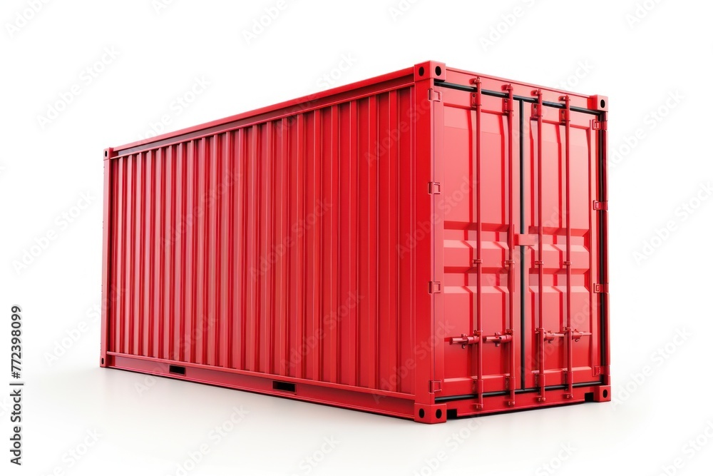Red shipping or cargo container isolated on white background Red shipping or cargo container isolated on white background