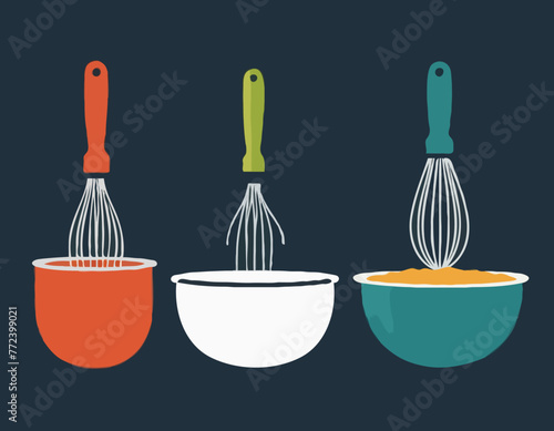One whisk and one mixing bowl