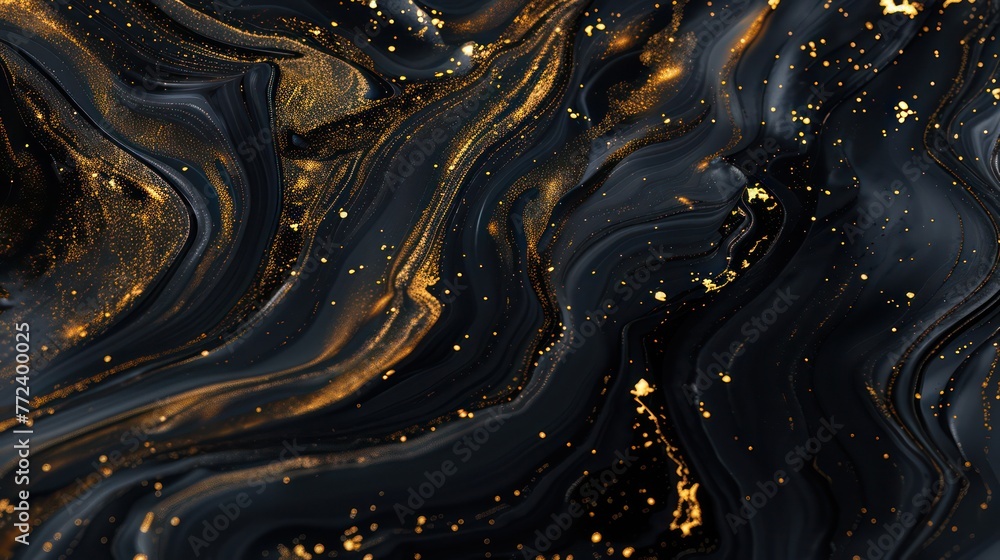 Luxurious black and gold swirling marble pattern with glittering particles creating an elegant and opulent texture Perfect for backgrounds and sophisticated designs Luxurious black and gold swirling marble pattern with glittering particles creating an elegant and opulent texture Perfect for backgrounds and sophisticated designs