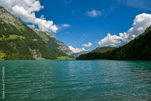 Beautiful Klontalersee lake in Switzerland © Michal