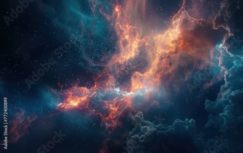 This image captures the beauty of celestial clouds intertwined with vibrant star-forming regions in the vast expanse of space, evoking a sense of wonder © Matthew