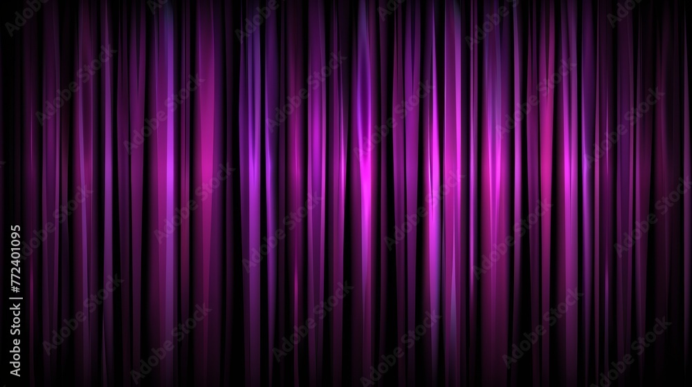  A black background with a light purple curtain and a purple curtain with a black background
