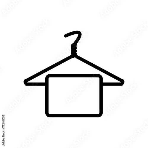 Towel on hanger outline icon