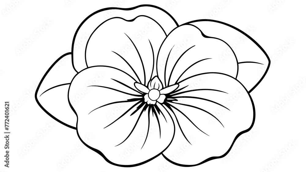 Fototapeta premium Pansy Line Vector Art Blooming Beauty for Your Designs