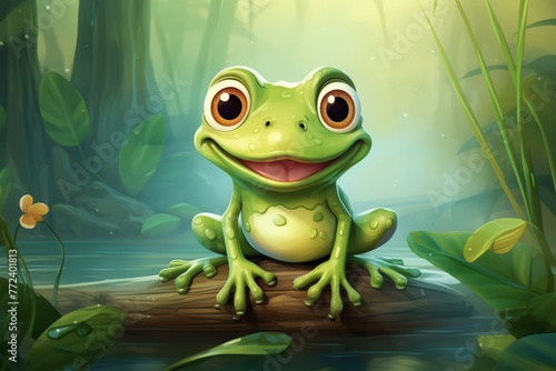 cute green frog tree green frog