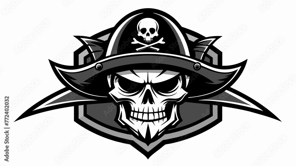 Fototapeta premium logo-con-un-sombrero-de-pirate 