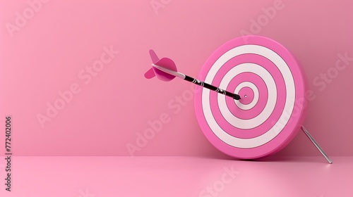 business target success goal concept on pink background