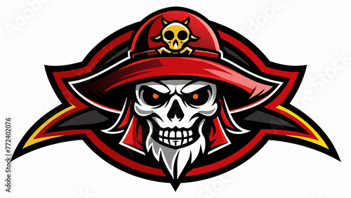 Fototapeta Naklejka Na Ścianę i Meble -  logo-con-un-sombrero-de-pirate 