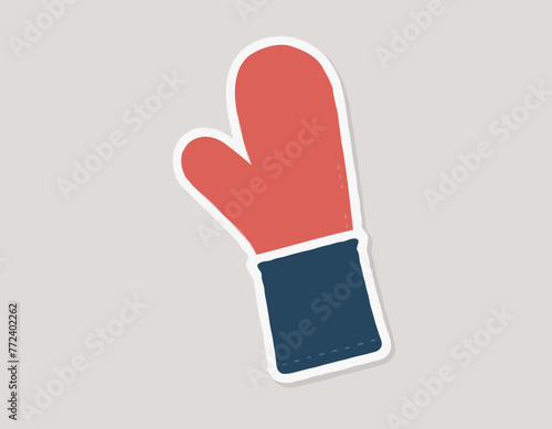 Oven Mitt Icon on Transparent Background
