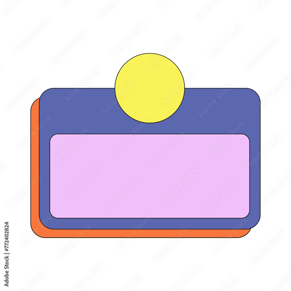 Retro user interface box frame. Ui browser computer with retro bold style for 90s, y2k style. Vector isolated Retro user interface box frame. Ui browser computer with retro bold style for 90s, y2k style. Vector isolated