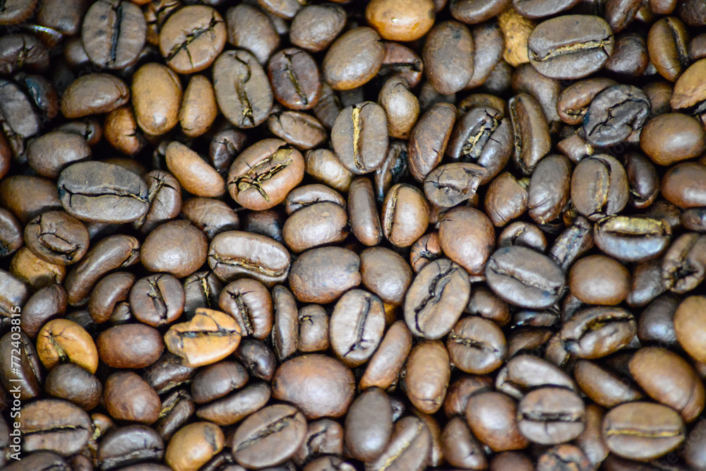 Nahaufnahme von Kaffeebohnen Nahaufnahme von Kaffeebohnen