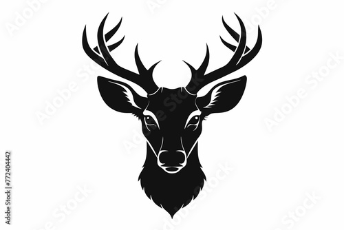 deer head  silhouette black vector illustration