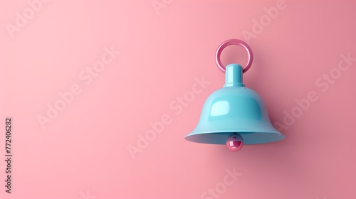 Empty reminder pop up notification bell icon on pink background