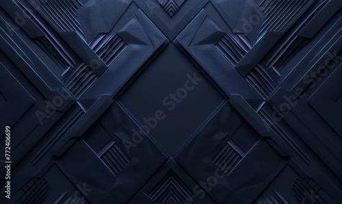 An intricate and symmetrical image of what appears to be armored plating with glowing blue accents It gives the impression of high-tech armor or a sci-fi structure photo