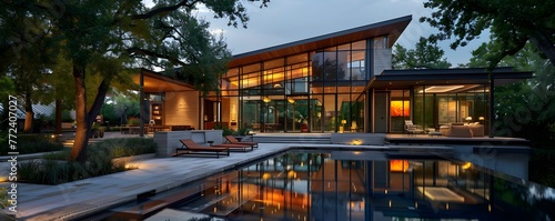 Architect-designed dream home, modern masterpiece, living in art photo