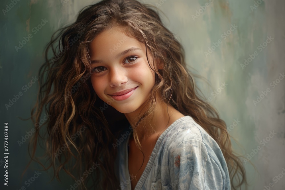 Charming Smiling girl posing. Young female. Generate Ai Charming Smiling girl posing. Young female. Generate Ai