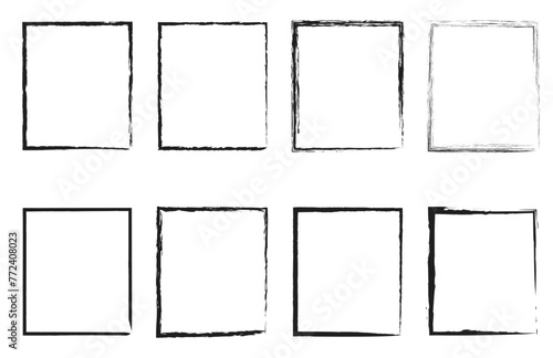 Hand drawn sketch frame vector. Simple doodle rectangle pencil frame border shape. Hand drawn doodle scribble border element for text quote template. Pencil brush stroke style. Vector illustration 3 2