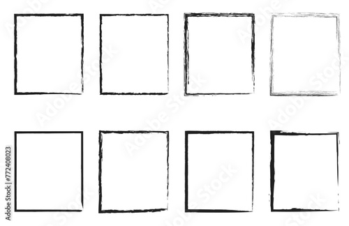 Hand drawn sketch frame vector. Simple doodle rectangle pencil frame border shape. Hand drawn doodle scribble border element for text quote template. Pencil brush stroke style. Vector illustration 3 2