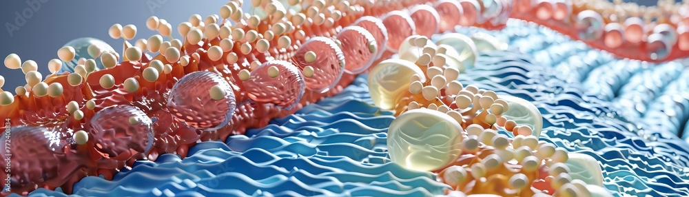 Interactive model of the cell membrane, depicting its selective ...