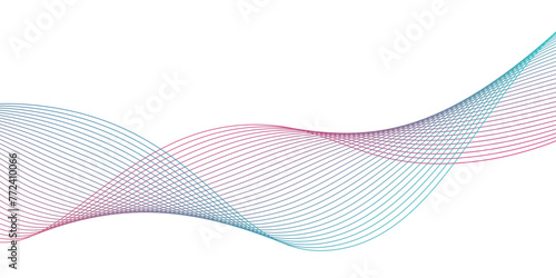 abstract blue,pink,purpule color gradient spectrum lines Undulate wave swirl swoosh. Blue teal twisted lines,Vector illustration. Banner, poster waves design.