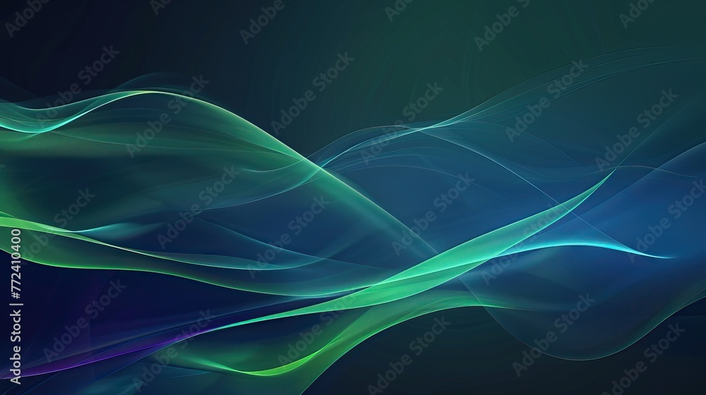 Dark blue and green smooth lines on gradient background Dark blue and green smooth lines on gradient background