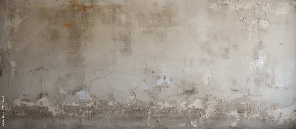 Fototapeta premium Closeup of concrete wall with peeling paint texture