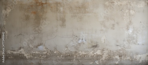 Closeup of concrete wall with peeling paint texture