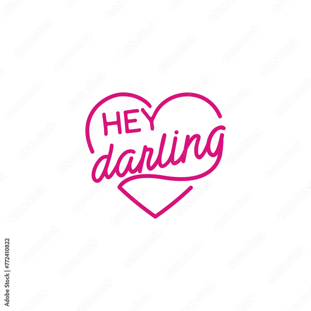 Hey Darling Typography Logo