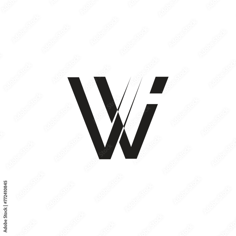 Interconnected Letter W and Lowercase I Logo Interconnected Letter W and Lowercase I Logo