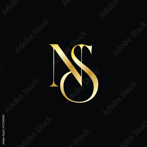 Letter NS in Gold Logo