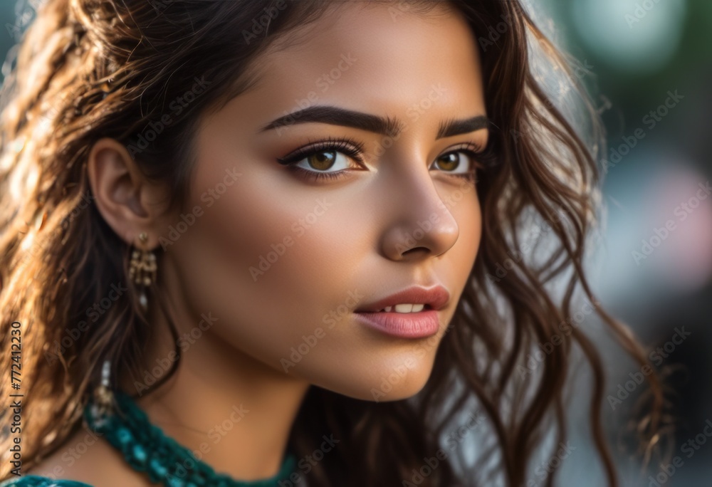 A Portrait Of Breathtakingly Gorgeous, Exotic, Beautiful Woman.
A Portrait Of Breathtakingly Gorgeous, Exotic, Beautiful Woman.