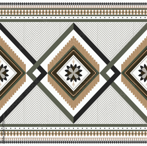 Ikat Handmade borders beautiful pastel art. Navajo chevron seamless pattern in tribal, folk embroidery, Mexican Aztec geometric art ornament print. Design for carpet, wrapping, fabric, cover, textile