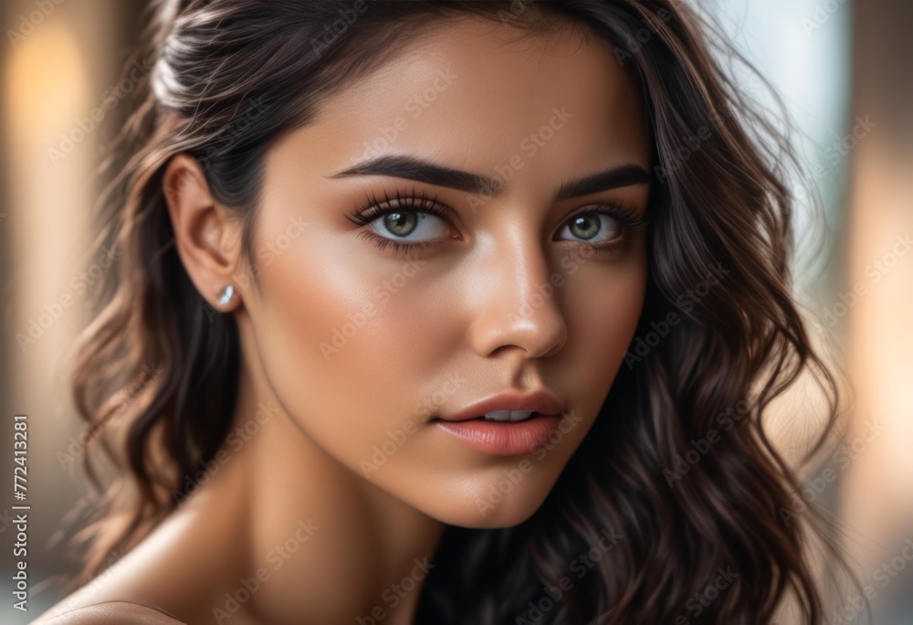 A Portrait Of Breathtakingly Gorgeous, Exotic, Beautiful Woman.
A Portrait Of Breathtakingly Gorgeous, Exotic, Beautiful Woman.