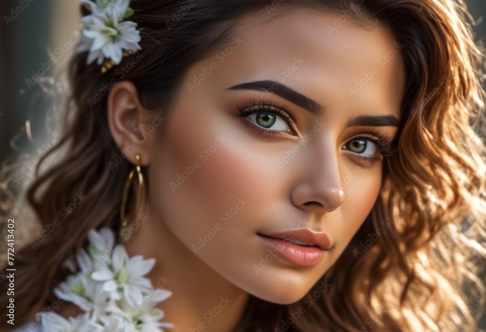 A Portrait Of Breathtakingly Gorgeous, Exotic, Beautiful Woman.
A Portrait Of Breathtakingly Gorgeous, Exotic, Beautiful Woman.