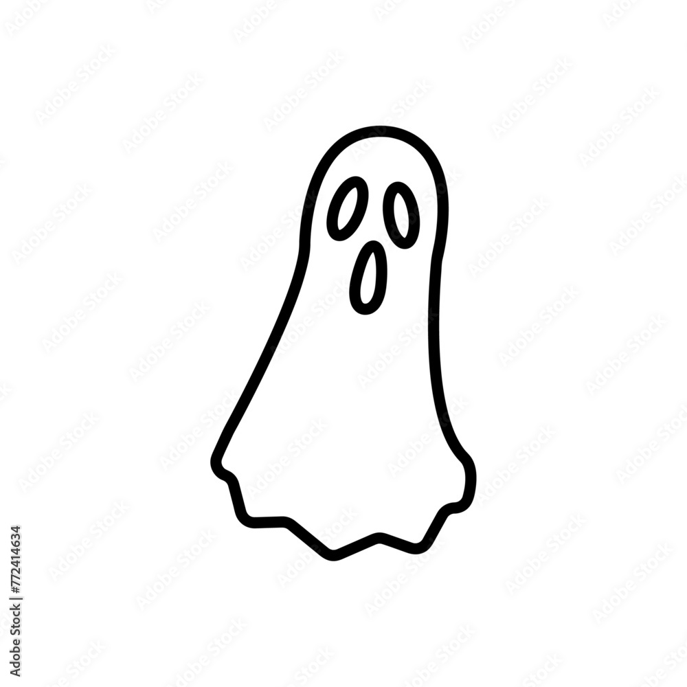 Ghost, hand drawn outline vector illustration in doodle style. Isolated on white background. Ghost, hand drawn outline vector illustration in doodle style. Isolated on white background.