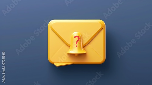 envelope of sending notification with email message bell icon photo